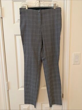 Women's Gray Plaid Straight-Leg Dress Pants